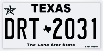 TX license plate DRT2031