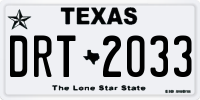 TX license plate DRT2033