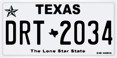 TX license plate DRT2034