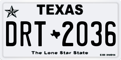 TX license plate DRT2036