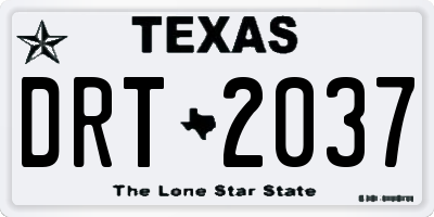 TX license plate DRT2037