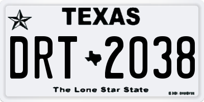 TX license plate DRT2038