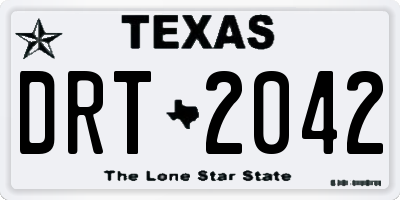 TX license plate DRT2042