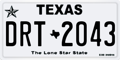 TX license plate DRT2043