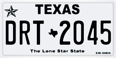 TX license plate DRT2045