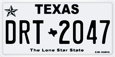 TX license plate DRT2047