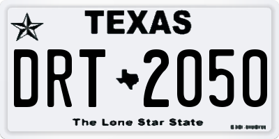 TX license plate DRT2050