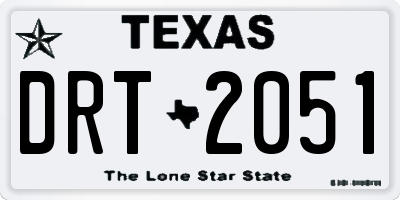 TX license plate DRT2051