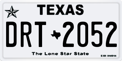 TX license plate DRT2052