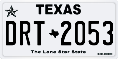 TX license plate DRT2053