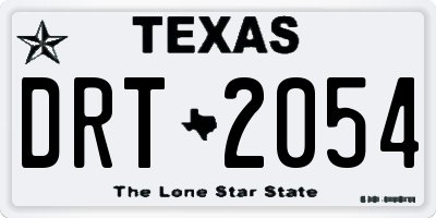 TX license plate DRT2054