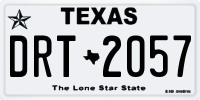 TX license plate DRT2057