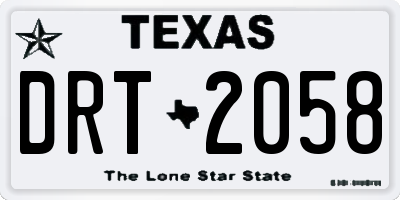 TX license plate DRT2058