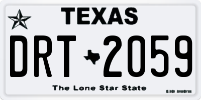 TX license plate DRT2059