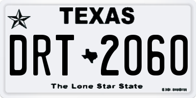 TX license plate DRT2060