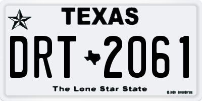 TX license plate DRT2061