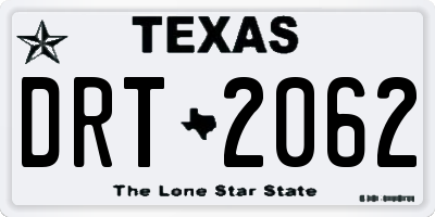 TX license plate DRT2062