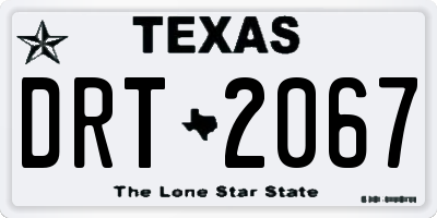 TX license plate DRT2067