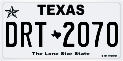 TX license plate DRT2070