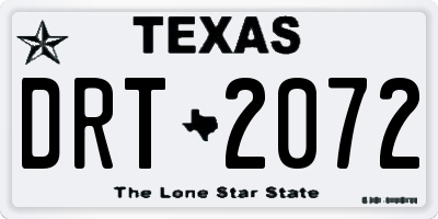 TX license plate DRT2072