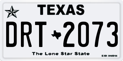 TX license plate DRT2073