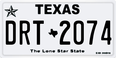 TX license plate DRT2074