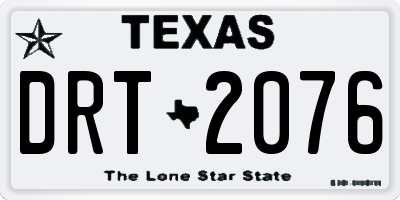 TX license plate DRT2076