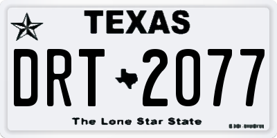 TX license plate DRT2077