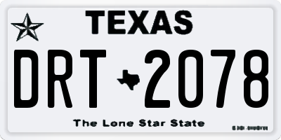 TX license plate DRT2078