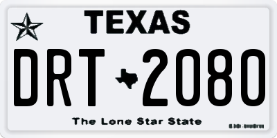 TX license plate DRT2080