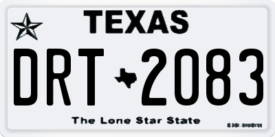 TX license plate DRT2083