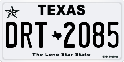 TX license plate DRT2085