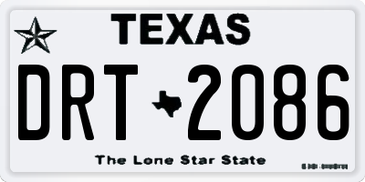 TX license plate DRT2086