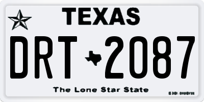 TX license plate DRT2087