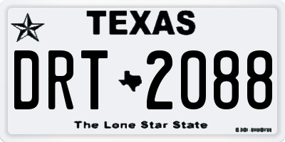 TX license plate DRT2088