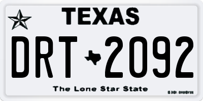 TX license plate DRT2092