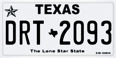 TX license plate DRT2093