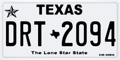 TX license plate DRT2094