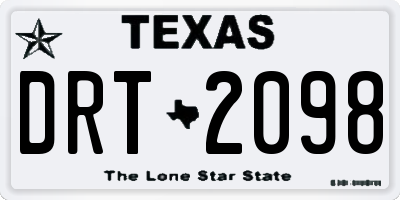 TX license plate DRT2098