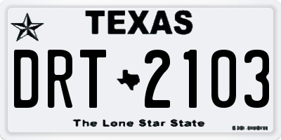 TX license plate DRT2103