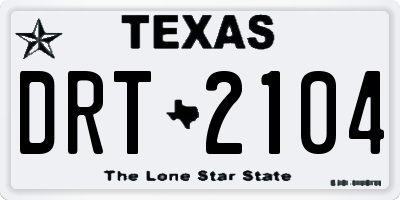 TX license plate DRT2104