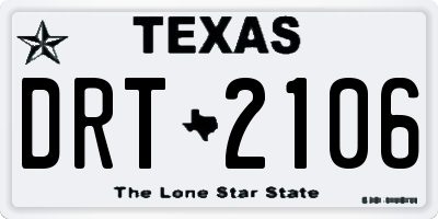 TX license plate DRT2106