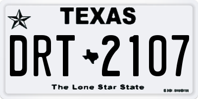 TX license plate DRT2107