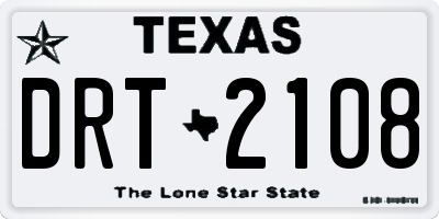 TX license plate DRT2108