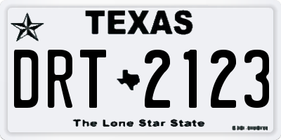 TX license plate DRT2123