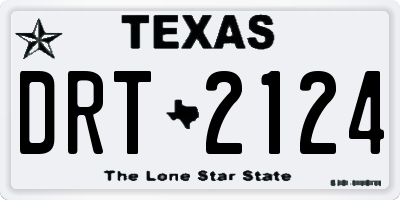 TX license plate DRT2124