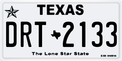 TX license plate DRT2133