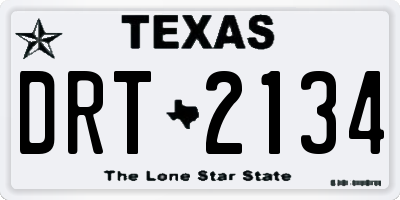 TX license plate DRT2134