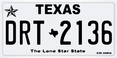 TX license plate DRT2136