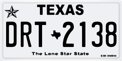 TX license plate DRT2138